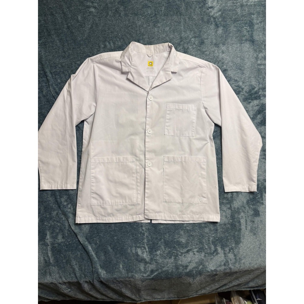 WonderWink Mens Large White Lab Coat Classic Fit 3-Pocket 7102